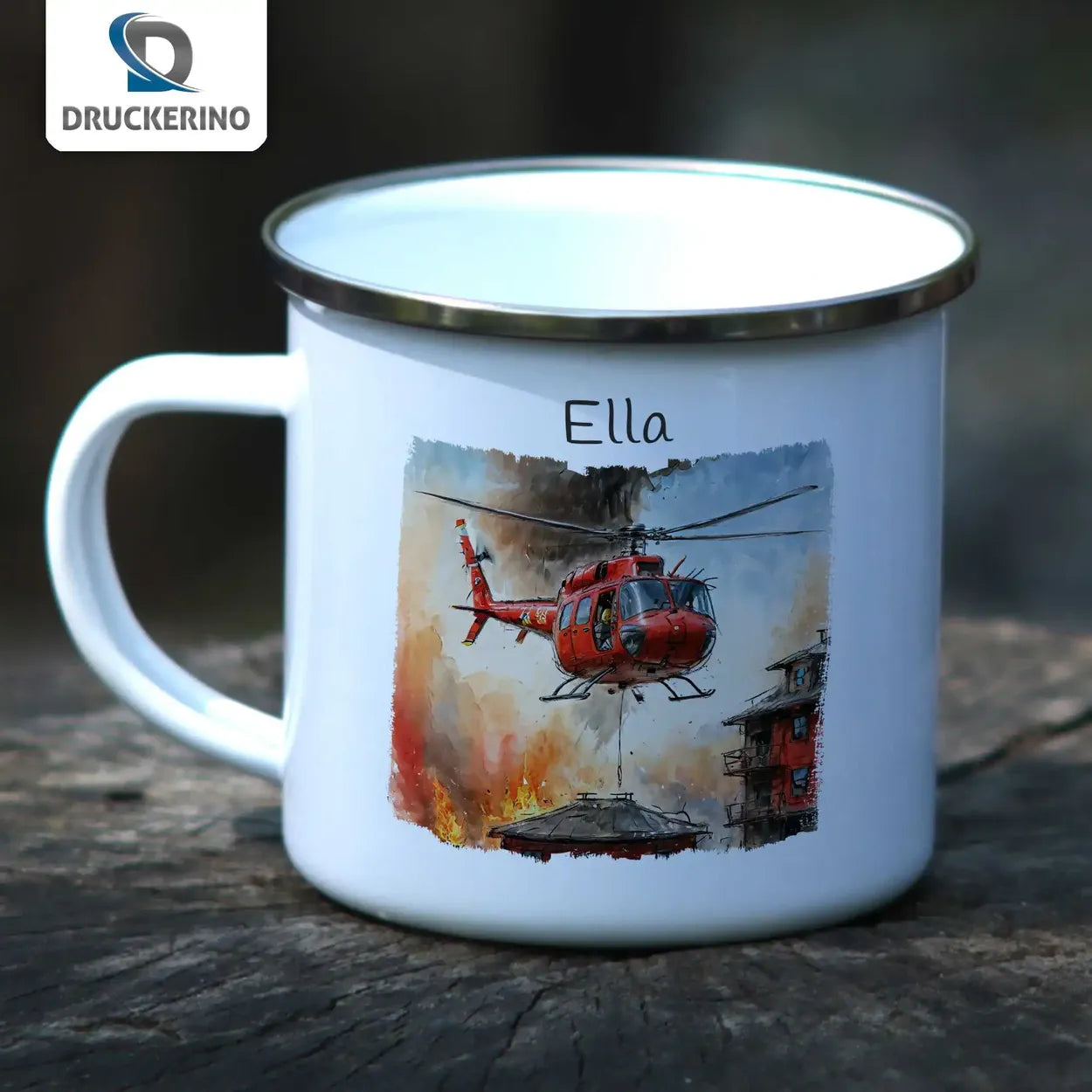 Emaille Tasse personalisiert mit Namen | Abenteuer Himmelshelden | Tassen personalisieren | Geschenk personalisier Geschenke