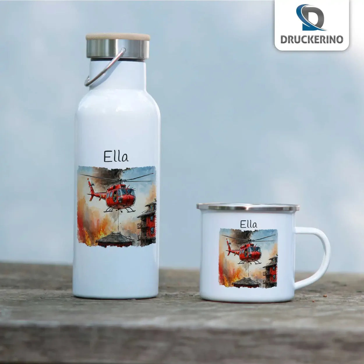 Emaille Tasse personalisiert mit Namen | Abenteuer Himmelshelden | Tassen personalisieren | Geschenk personalisier Geschenke