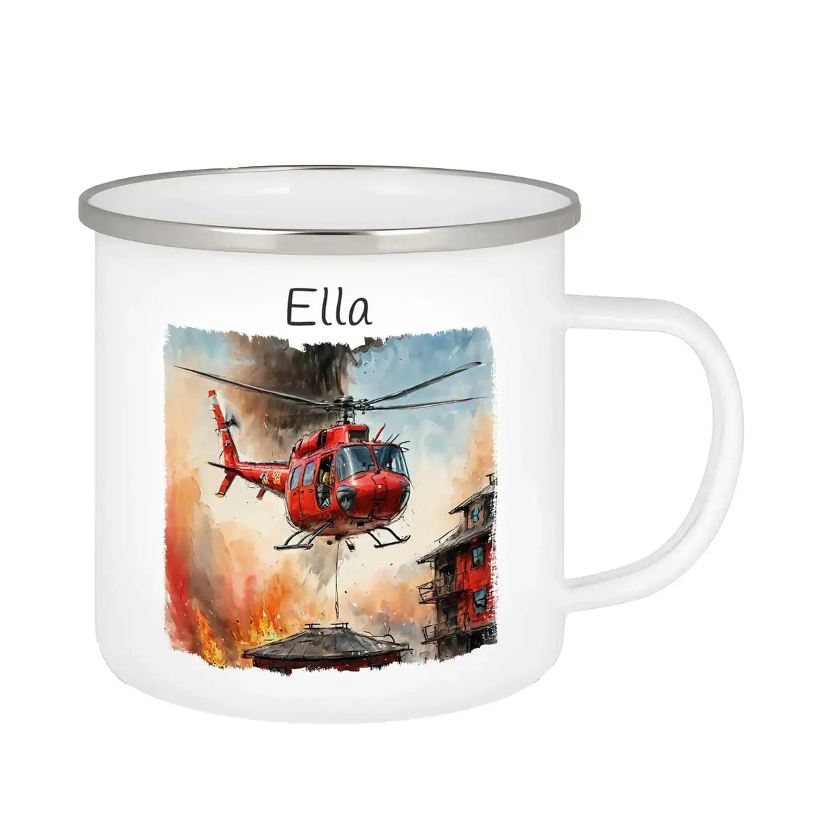 Emaille Tasse personalisiert mit Namen | Abenteuer Himmelshelden | Tassen personalisieren | Geschenk personalisier Emailletasse Druckerino   