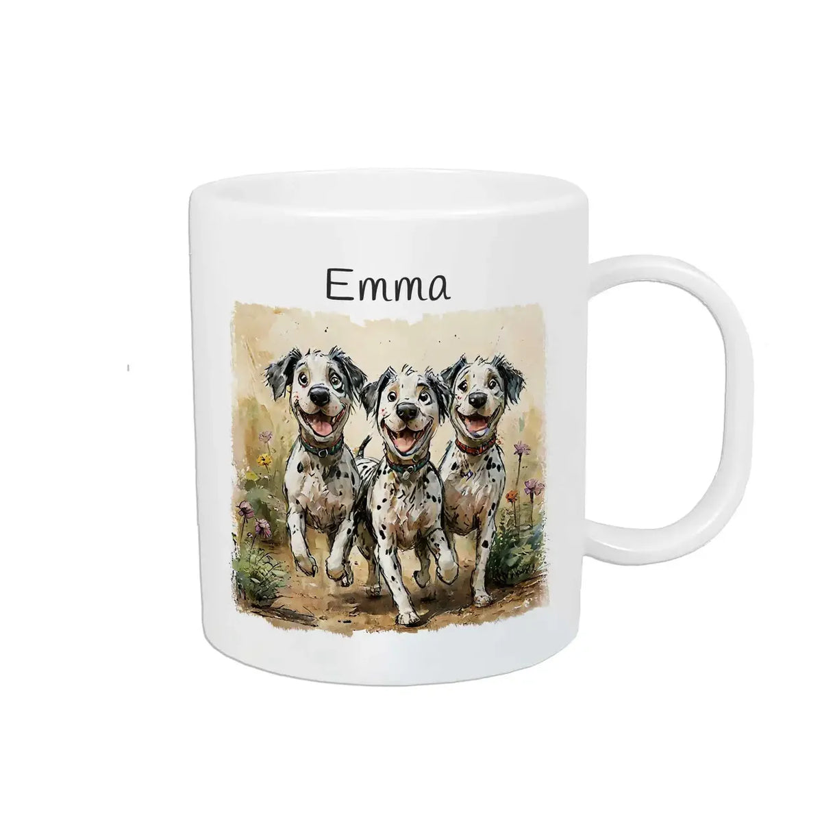 Personalisierte Kindertassen | Tapsige Hundewelpen | Kindergeburtstag Geschenke | Kindertasse personalisiert mit Name | 320ml Kunststofftassen Druckerino   