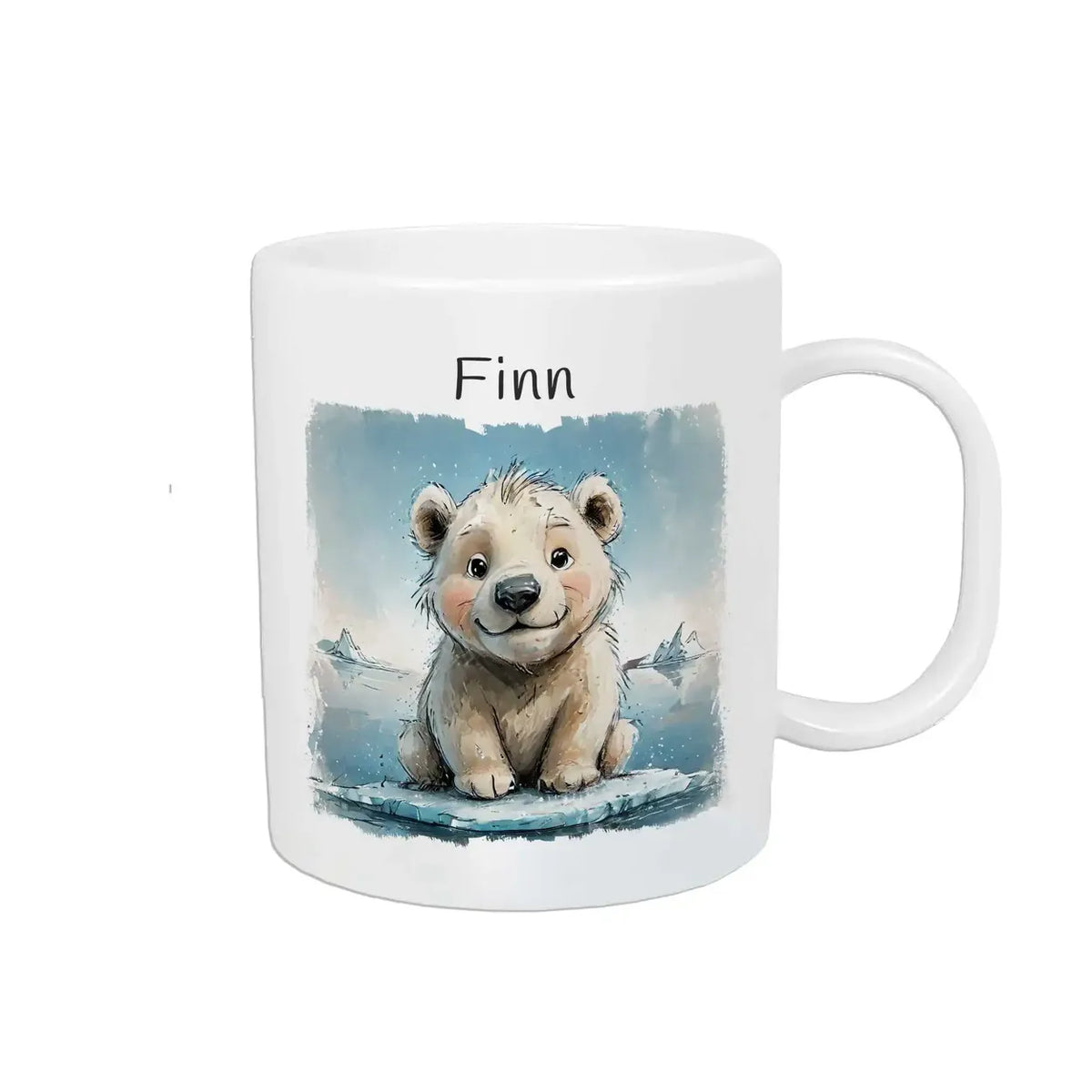 Tasse mit Namen | Eisbärabenteuer | Tierbilder | personalisierte Tasse Kinder | 320ml Kunststofftassen Druckerino   