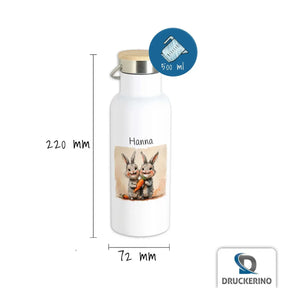 Trinkflasche Edelstahl Kinder | Waldkameraden | Kinder Trinkflasche | Kinder Thermosflasche | 500ml  Geschenkidee Weihnachten