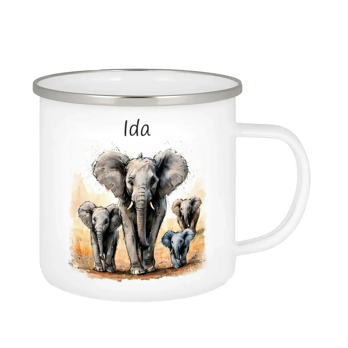 Emaille Tasse personalisiert | Safari-Zauber | Emaille Tasse personalisiert mit Name | personalisierte Tasse Emailletasse Druckerino   