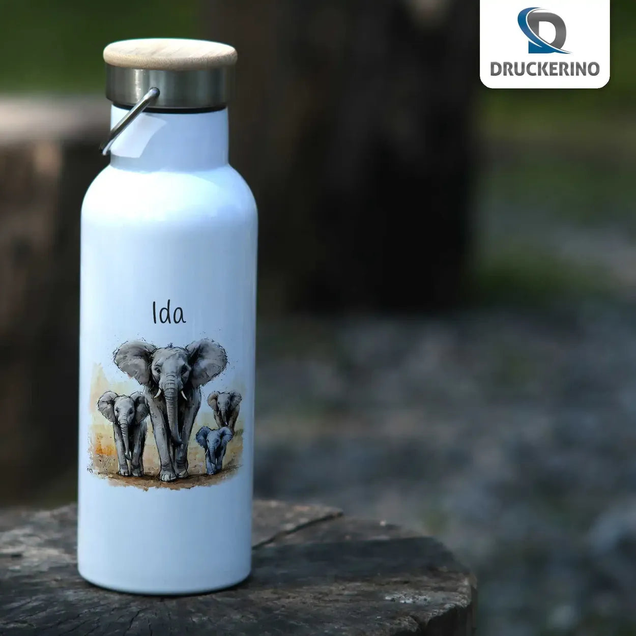 Trinkflasche Edelstahl | Safari-Abenteuer | Trinkflasche Edelstahl Kinder | mit Namen personalisiert | 500ml  Geschenkidee Weihnachten