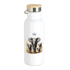 Trinkflasche Edelstahl | Safari-Abenteuer | Trinkflasche Edelstahl Kinder | mit Namen personalisiert | 500ml  Geschenkidee Weihnachten