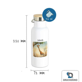 Trinkflasche Edelstahl | Savannenfreund | Thermosflasche | personalisiert | 500ml  Geschenkidee Weihnachten