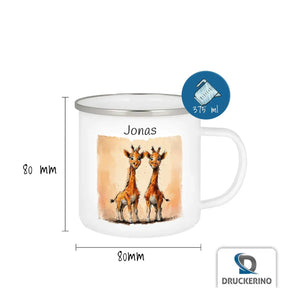 Emaille Tasse mit Namen | Zauberwald-Freunde | Emailletasse | Tasse mit Namen Geschenke