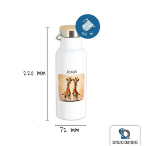 Safari-Zauber Thermo Trinkflasche für Kinder personalisiert Thermoflasche Druckerino   