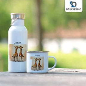 Safari-Zauber Thermo Trinkflasche für Kinder personalisiert Thermoflasche Druckerino   