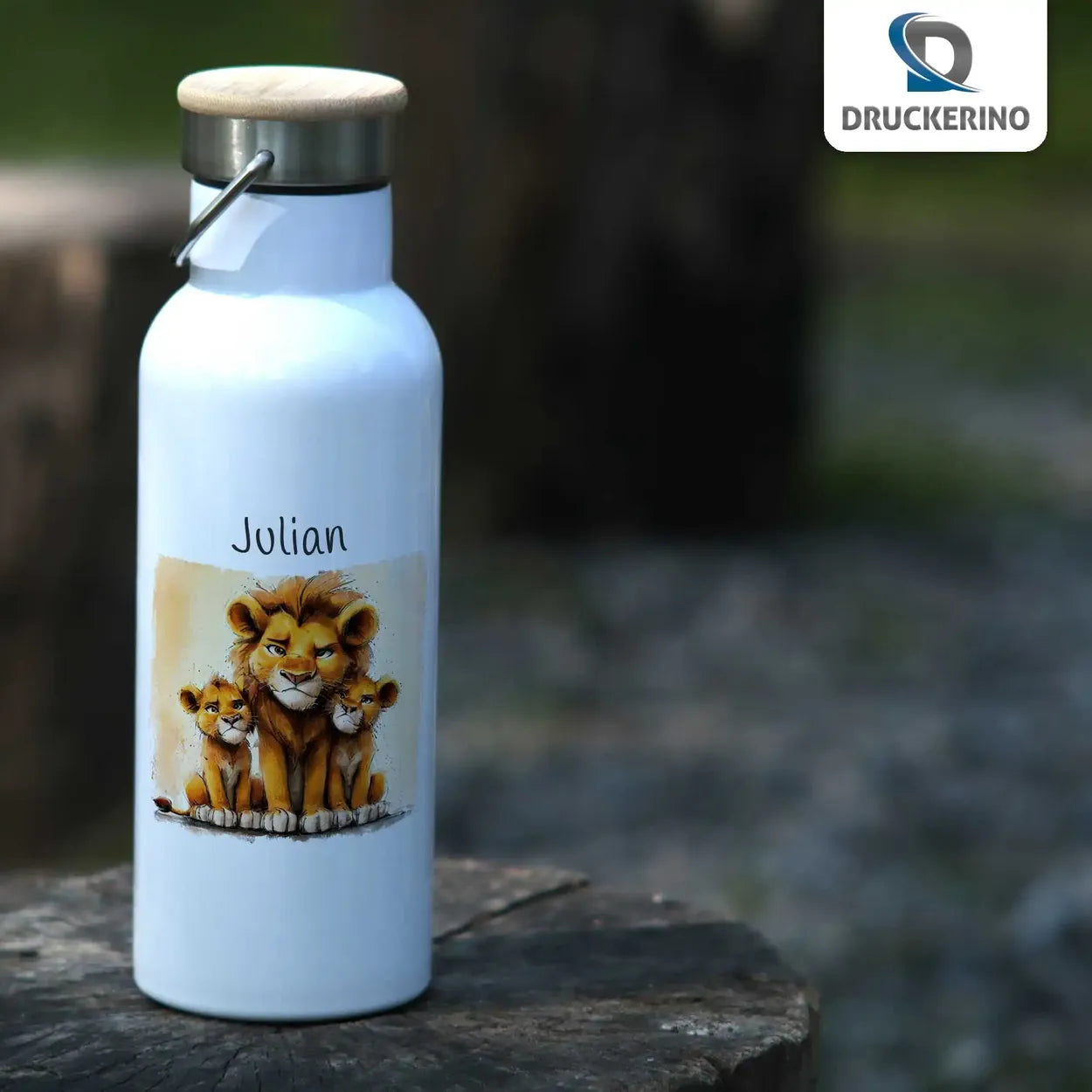 Trinkflasche für Kinder | Safari Zauber | Trinkflasche Edelstahl | personalisiert mit Namen | 500ml  Geschenkidee Weihnachten