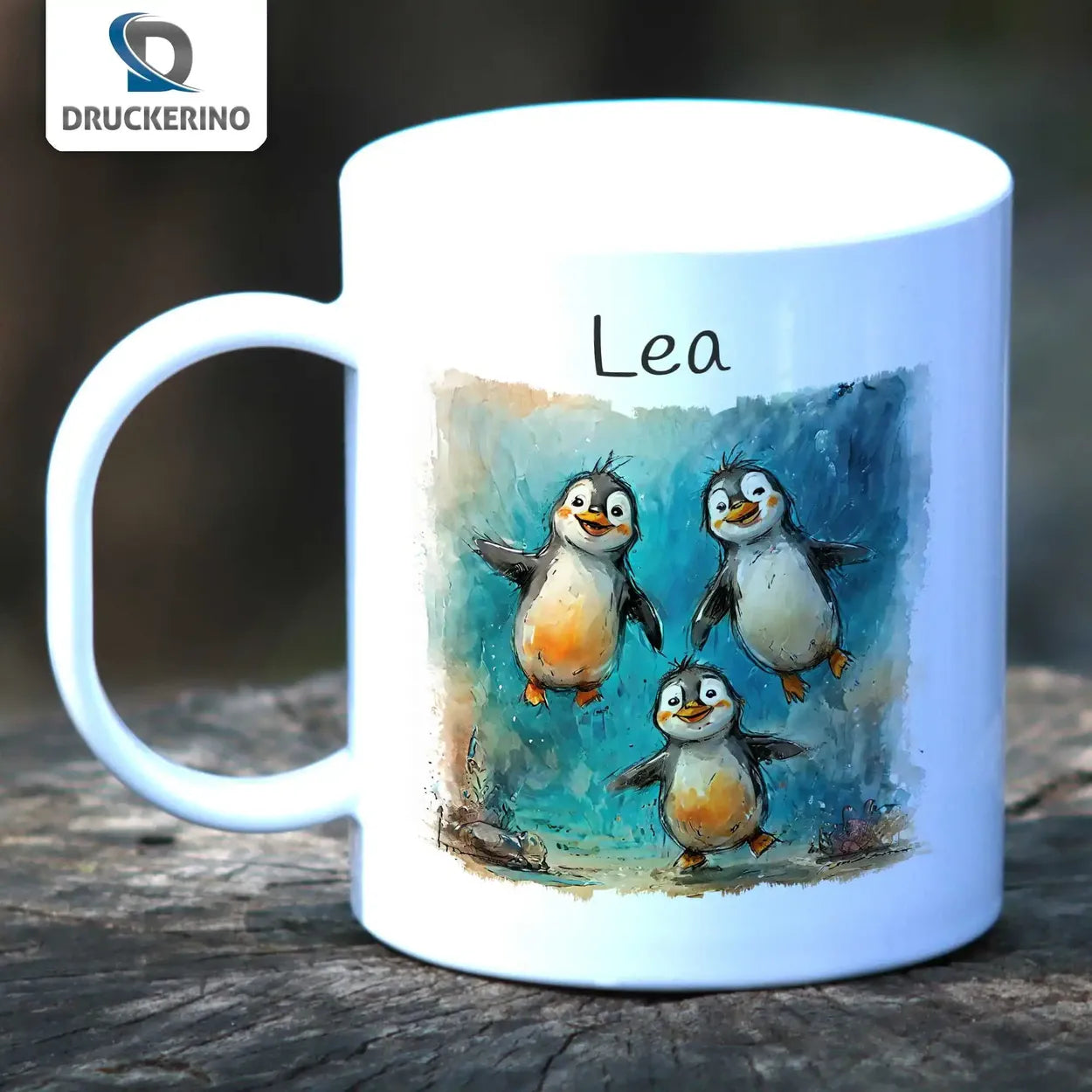 Kindertasse personalisiert | Pinguin-Freunde | Becher personalisiert | süße Tierbilder | 320ml Geschenke