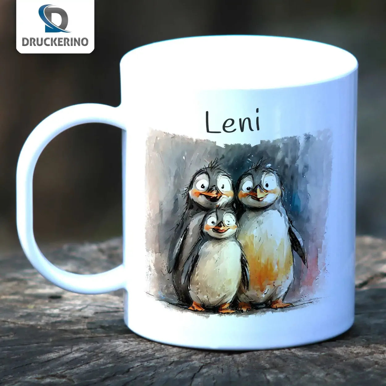 Kindertasse personalisiert | Pinguin-Freunde | Kindergeburtstag Geschenke | Kindertasse personalisiert mit Name | 320ml Geschenke