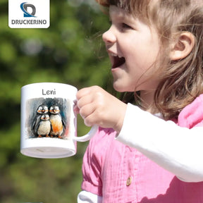 Kindertasse personalisiert | Pinguin-Freunde | Kindergeburtstag Geschenke | Kindertasse personalisiert mit Name | 320ml Geschenke