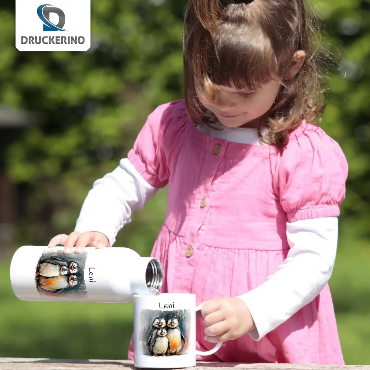 Kindertasse personalisiert | Pinguin-Freunde | Kindergeburtstag Geschenke | Kindertasse personalisiert mit Name | 320ml Geschenke