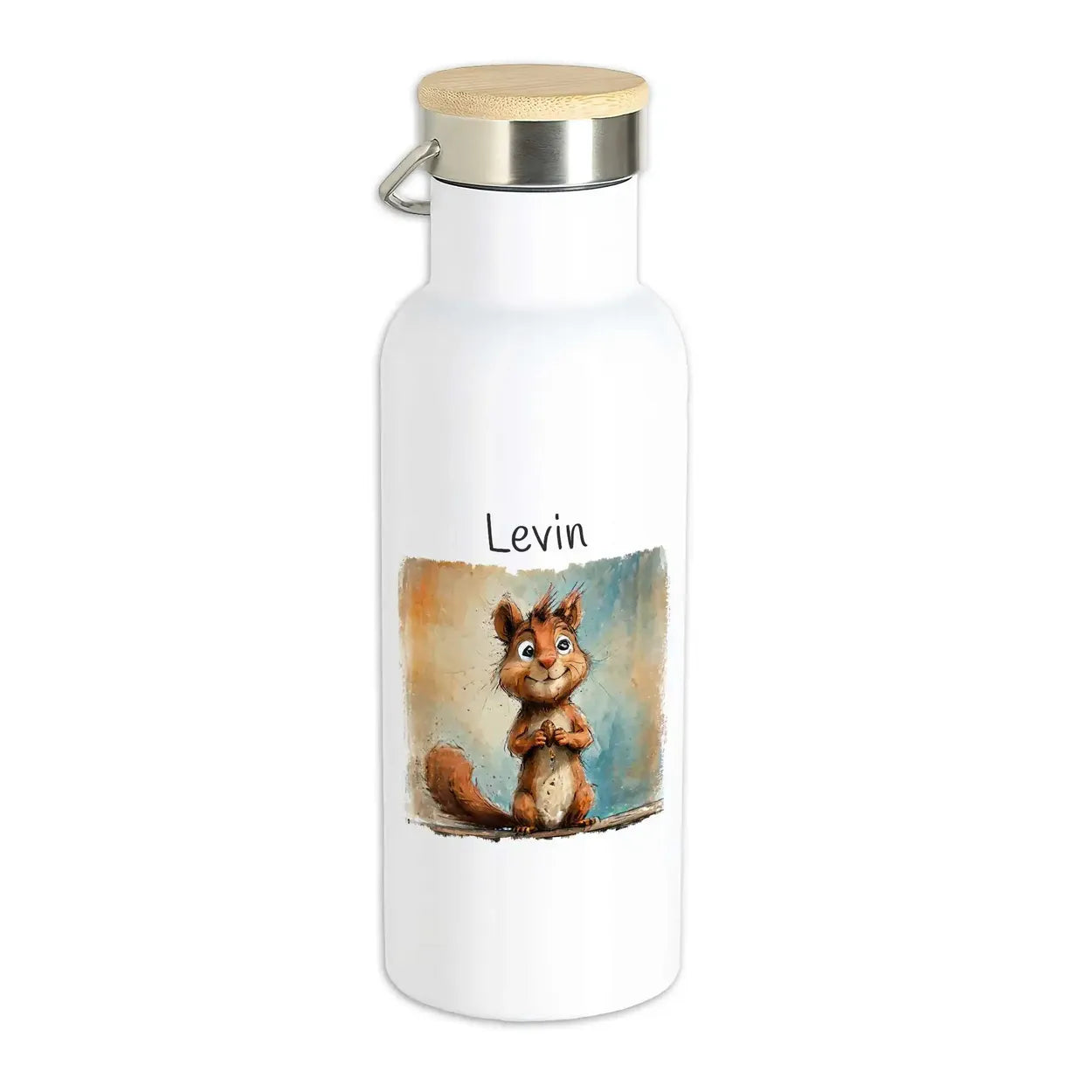 Zauberwald Eichhörnchen Thermo Trinkflasche für Kinder personalisiert Thermoflasche Druckerino   