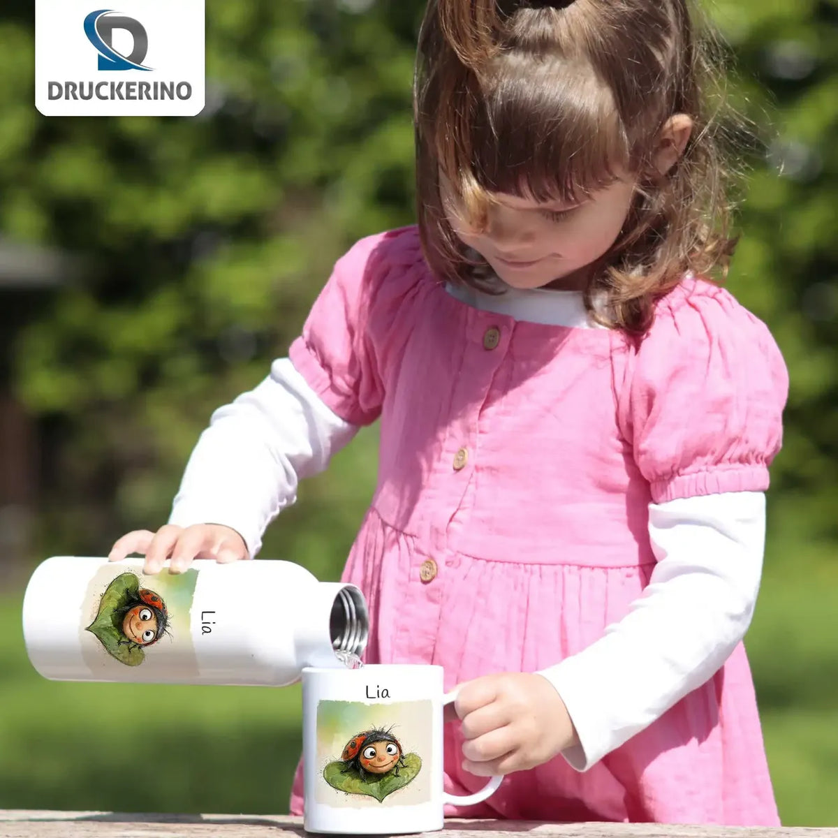 Kristallklarer Quell - Thermo Trinkflasche für Kinder personalisiert Thermoflasche Druckerino   