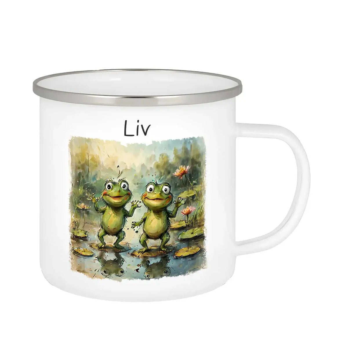 Personalisierte Tasse | Froschkönig-Abenteuer | Kindergeburtstag kleine Geschenke | Personalisierte Geschenke Emailletasse Druckerino   