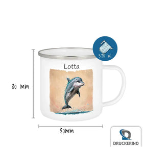 Personalisierte Tasse | Ozeanfreunde | Emaille Tasse personalisiert mit Name | personalisierte Tasse  Geschenkidee Weihnachten