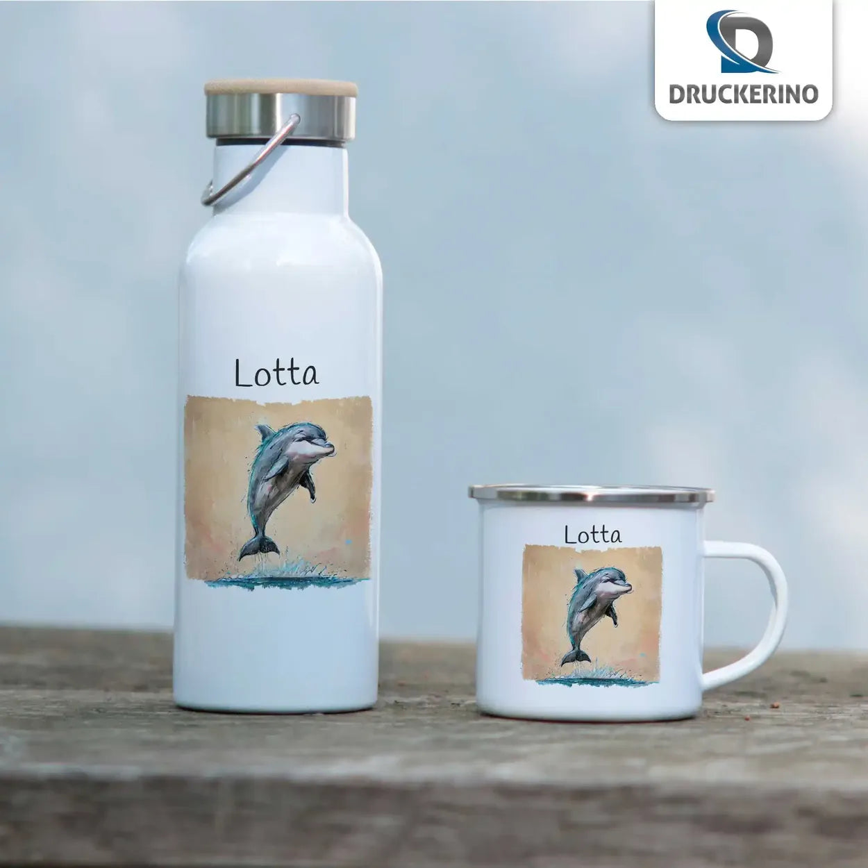 Personalisierte Tasse | Ozeanfreunde | Emaille Tasse personalisiert mit Name | personalisierte Tasse  Geschenkidee Weihnachten