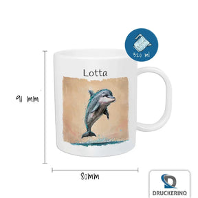 Tassen mit Namen | Delfin-Zauber | Tasse für Kinder | Tassen mit Tiermotiv | 320ml  Geschenkidee Weihnachten