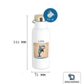 Ozeanfreund Thermo Trinkflasche für Kinder personalisiert Thermoflasche Druckerino   