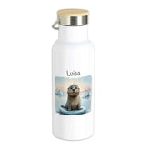 Wasserspaß Otter Thermo Trinkflasche für Kinder personalisiert Thermoflasche Druckerino   