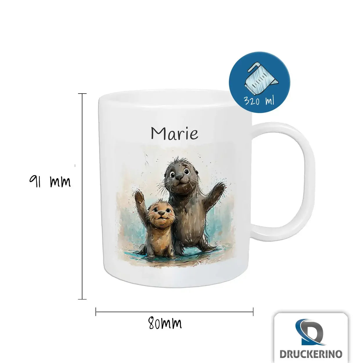 Personalisierte Kindertassen | Otterfreunde-Abenteuer | Becher personalisiert | süße Tierbilder | 320ml  Geschenkidee Weihnachten