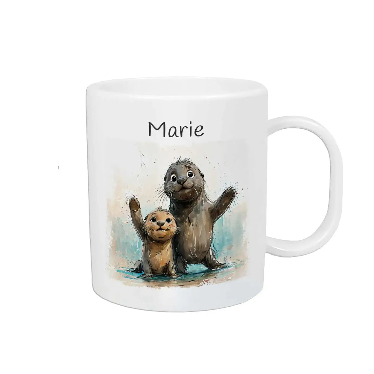 Personalisierte Kindertassen | Otterfreunde-Abenteuer | Becher personalisiert | süße Tierbilder | 320ml  Geschenkidee Weihnachten