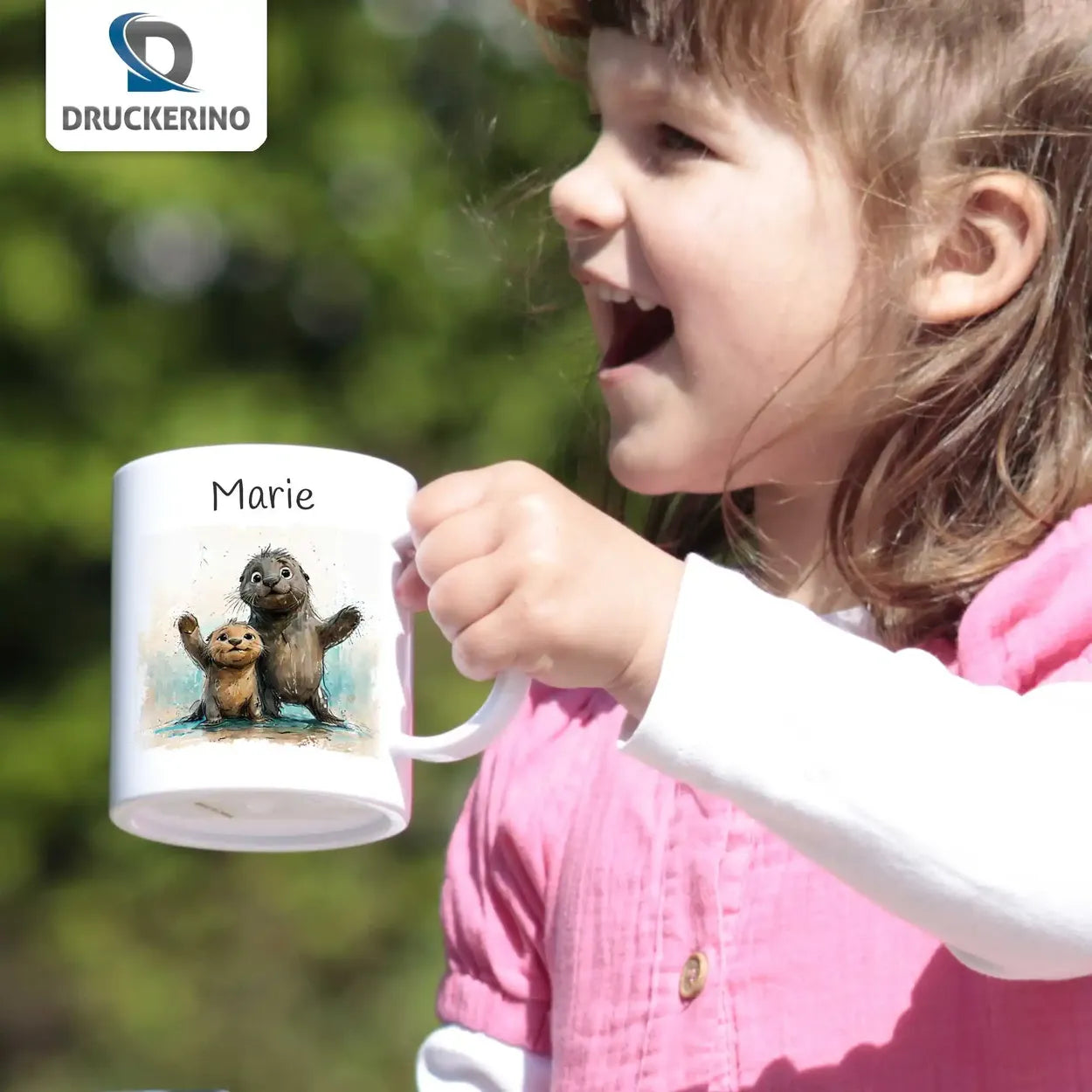 Personalisierte Kindertassen | Otterfreunde-Abenteuer | Becher personalisiert | süße Tierbilder | 320ml  Geschenkidee Weihnachten