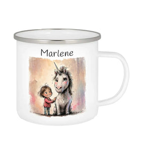 Tasse aus Emaille | Freund des Waldes | Tasse personalisieren | Geschenke zur Taufe  Geschenkidee Weihnachten