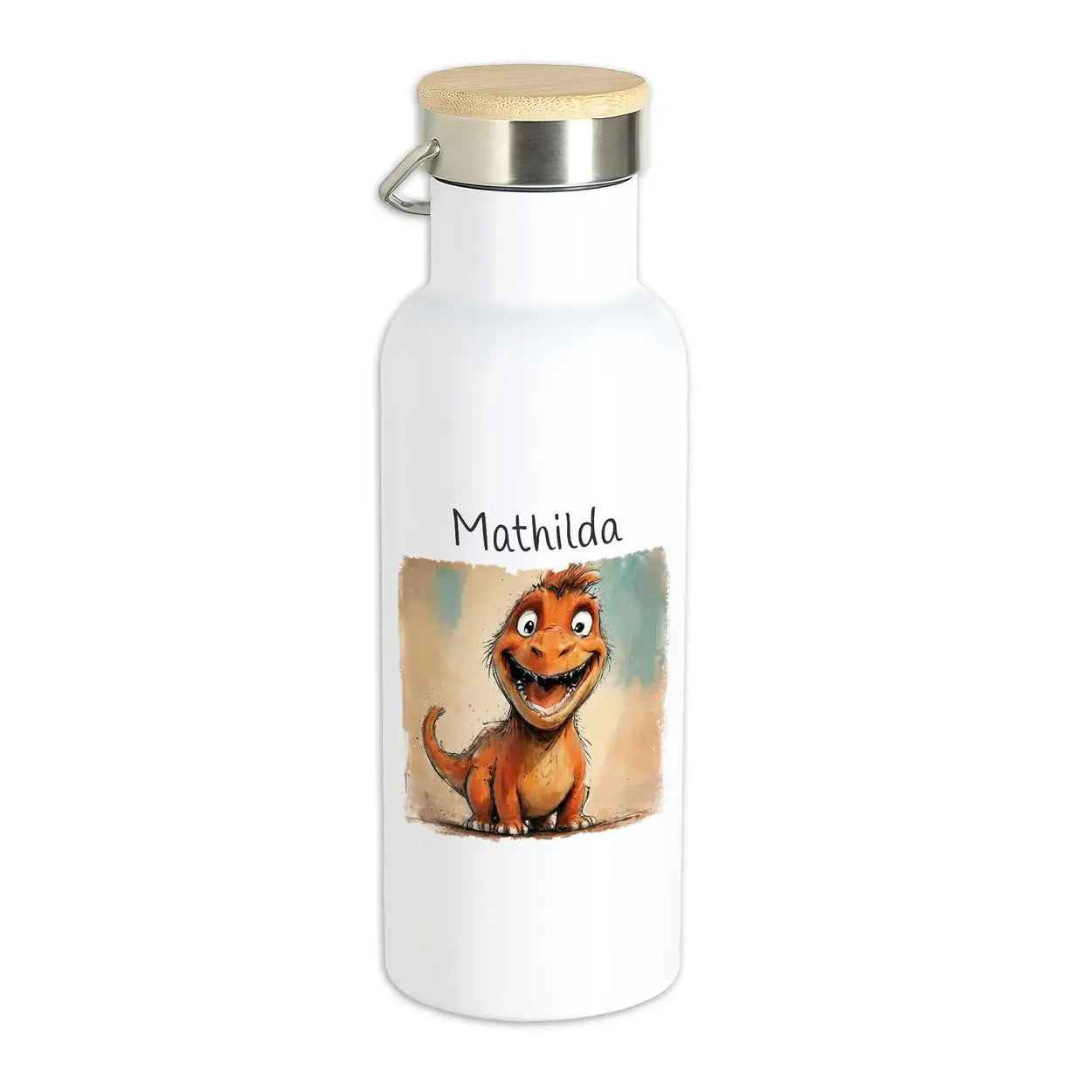 Trinkflasche Edelstahl | Glücklicher Drachenfreund | Trinkflasche Edelstahl Kinder | mit Namen personalisiert | 500ml  Geschenkidee Weihnachten