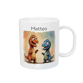 Personalisierte Tasse Kinder | Dino-Freunde Abenteuer | personalisierbare Kindergeschenke | Kindertasse frei von BPA | 320ml  Geschenkidee Weihnachten