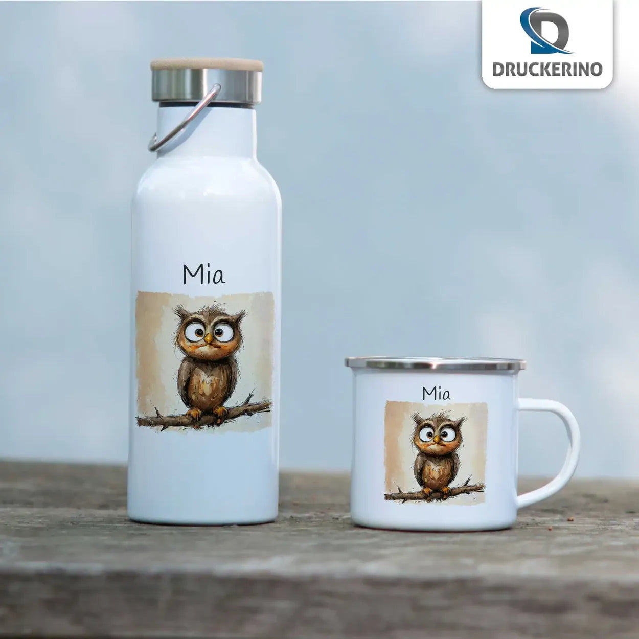 Personalisierte Kindertasse aus Emaille | Zauber-Eulchen | personalisierte Kindertassen | Einschulung Geschenk  Geschenkidee Weihnachten