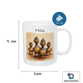 Tasse für Kinder | Entenfamilien-Spaß | personalisierte Kindertassen | Personalisierte Geschenke | 320ml  Geschenkidee Weihnachten