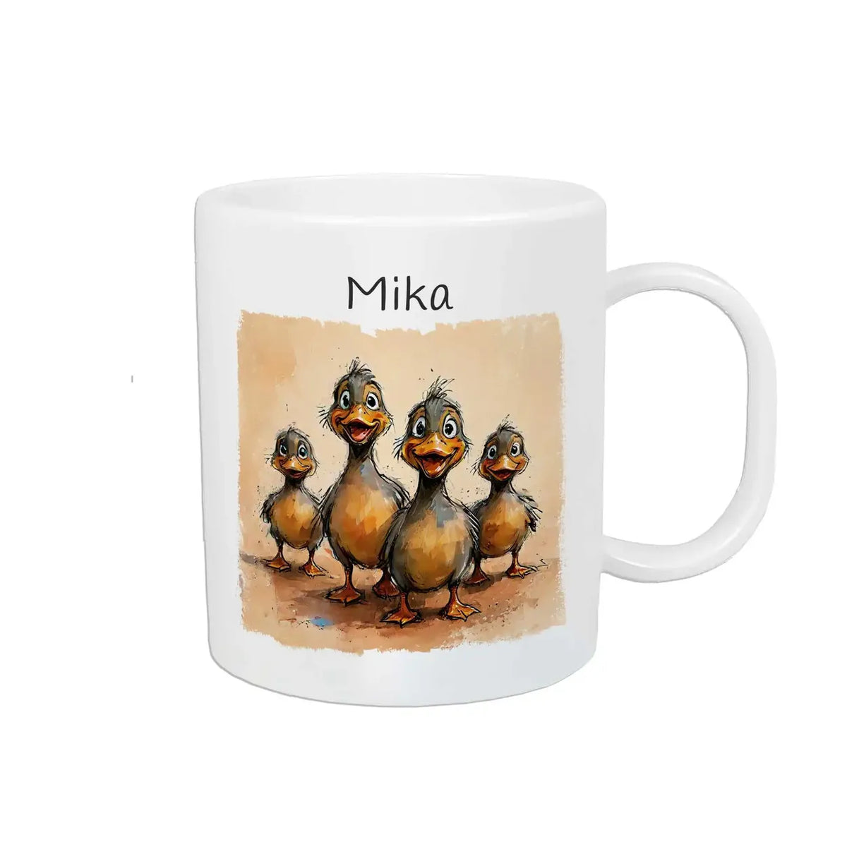 Tasse für Kinder | Entenfamilien-Spaß | personalisierte Kindertassen | Personalisierte Geschenke | 320ml Kunststofftassen Druckerino   