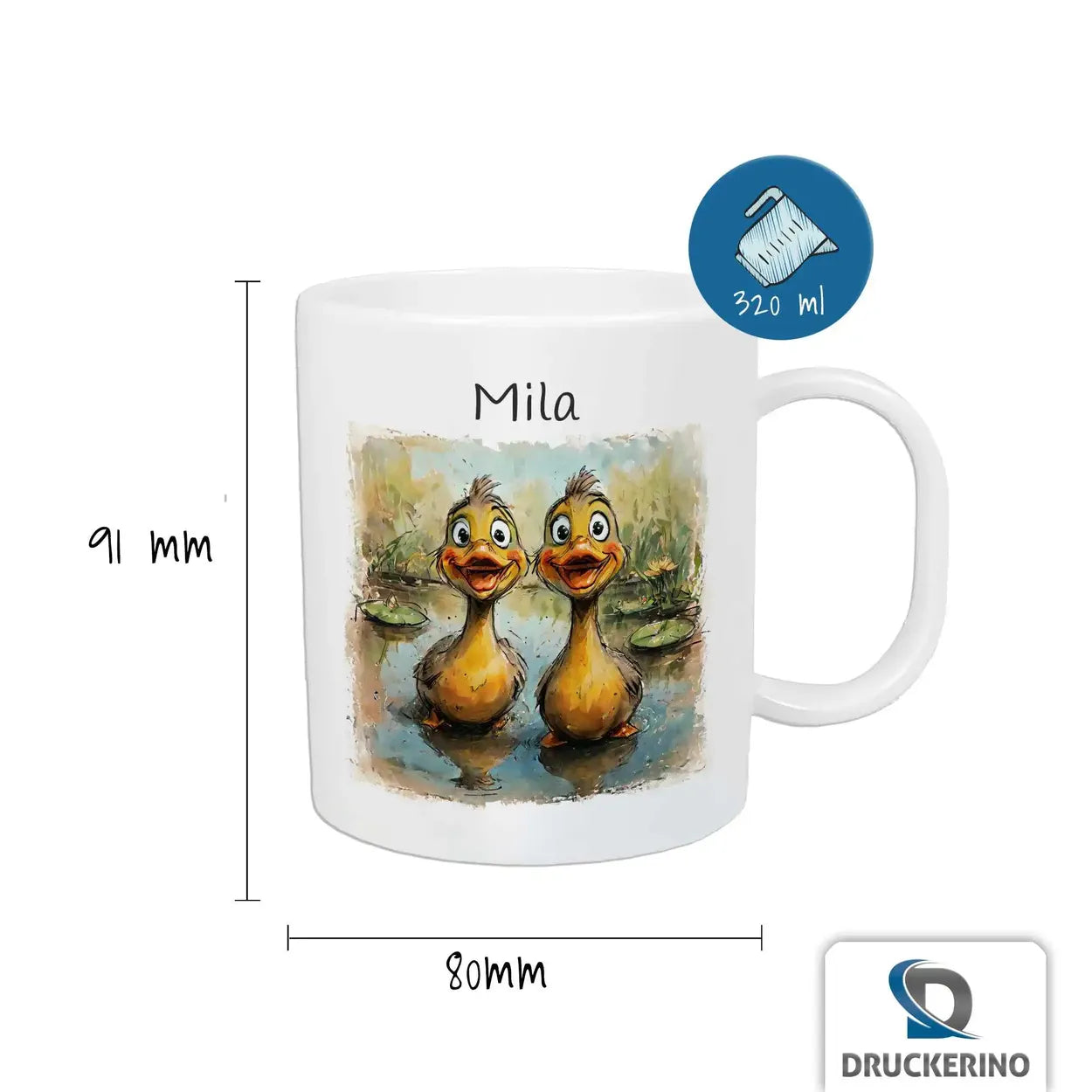 Kindertasse personalisiert | Entenfreunde Abenteuer | Kindergeburtstag kleine Geschenke | Geschenk Kindergarten | 320ml Geschenke