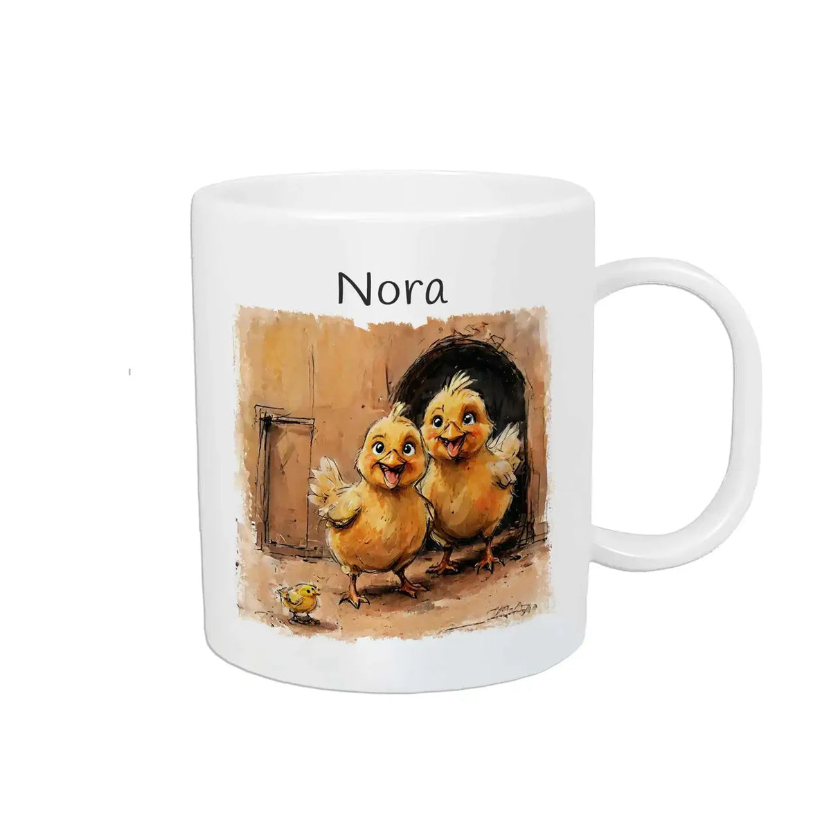 Kindertasse personalisiert | Kükenfreunde | Becher personalisiert | süße Tierbilder | 320ml Kunststofftassen Druckerino   