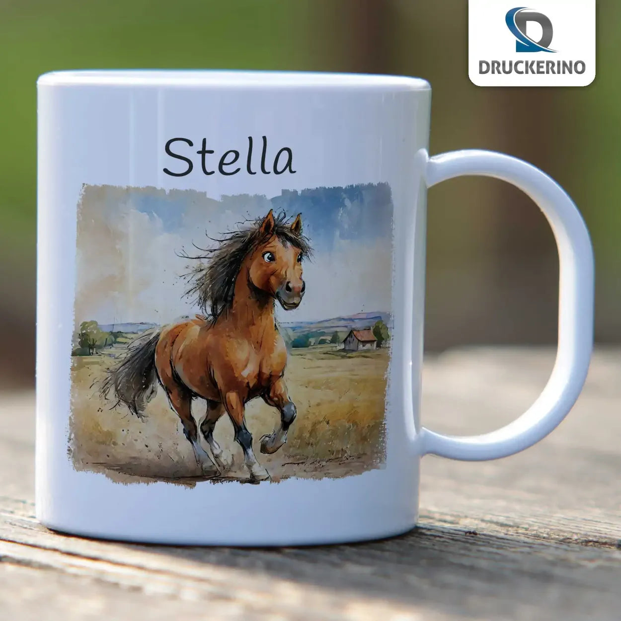 Kindertasse mit Namen | Abenteuer Ponyhof | personalisierbare Kindergeschenke | Kindertasse frei von BPA | 320ml Geschenkideen