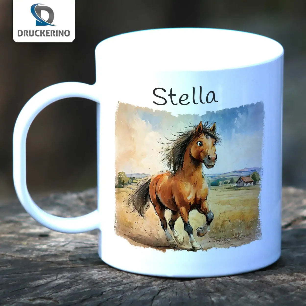 Kindertasse mit Namen | Abenteuer Ponyhof | personalisierbare Kindergeschenke | Kindertasse frei von BPA | 320ml Geschenkideen