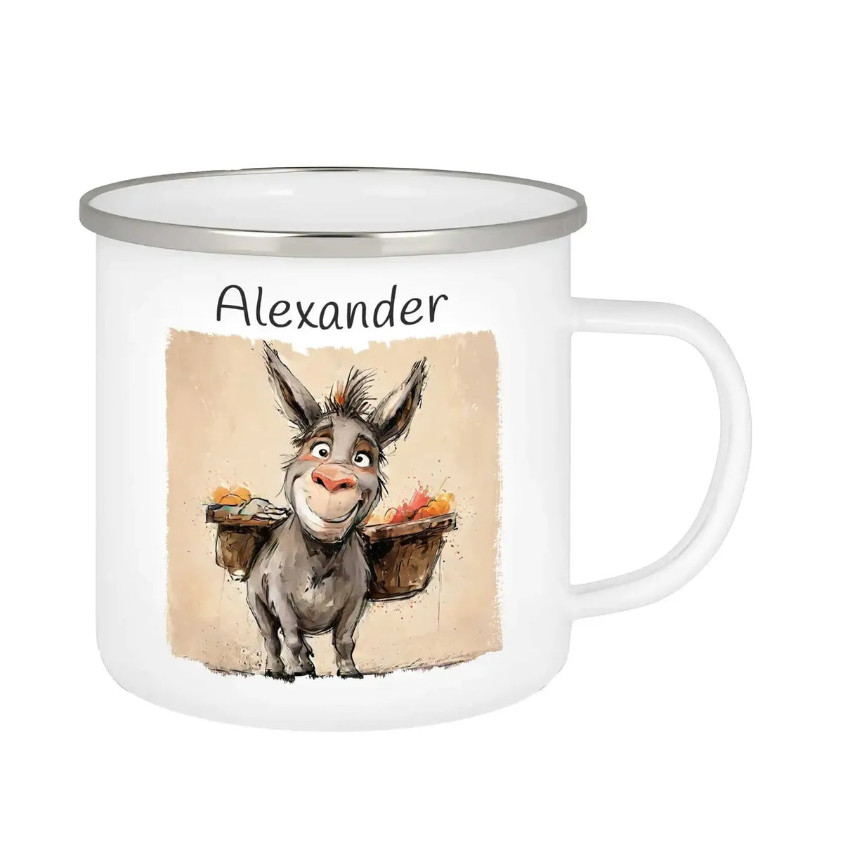 Personalisierte Tasse | Zauber-Eselchen | Emaille Tasse personalisiert mit Name | personalisierte Tasse Emailletasse Druckerino   