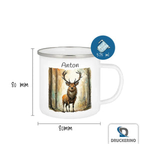 Tasse aus Emaille | Waldkönig | Tassen personalisieren | Geschenk personalisier  Geschenkidee Weihnachten