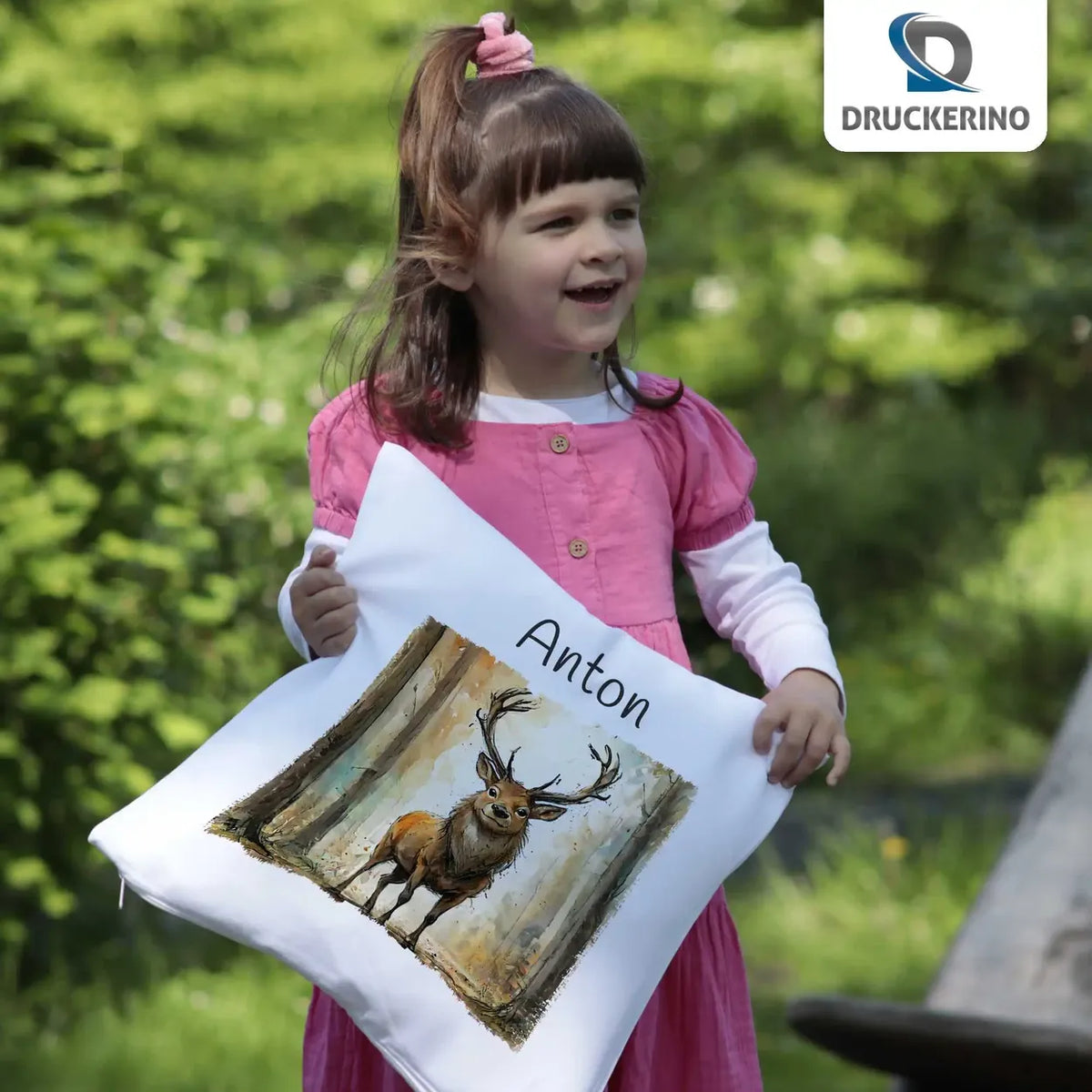 Waldtraum Kissen für Kinder mit Namen personalisiert