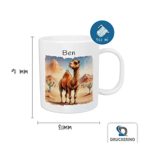 Tassen mit Namen | Wüstenabenteurer | Tasse für Kinder | Tassen mit Tiermotiv | 320ml  Geschenkidee Weihnachten