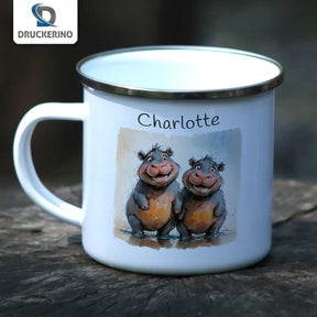 Emaille Tasse personalisiert | Zauberhafte Tierfreunde | Kindergeburtstag kleine Geschenke | Personalisierte Geschenke Geschenke