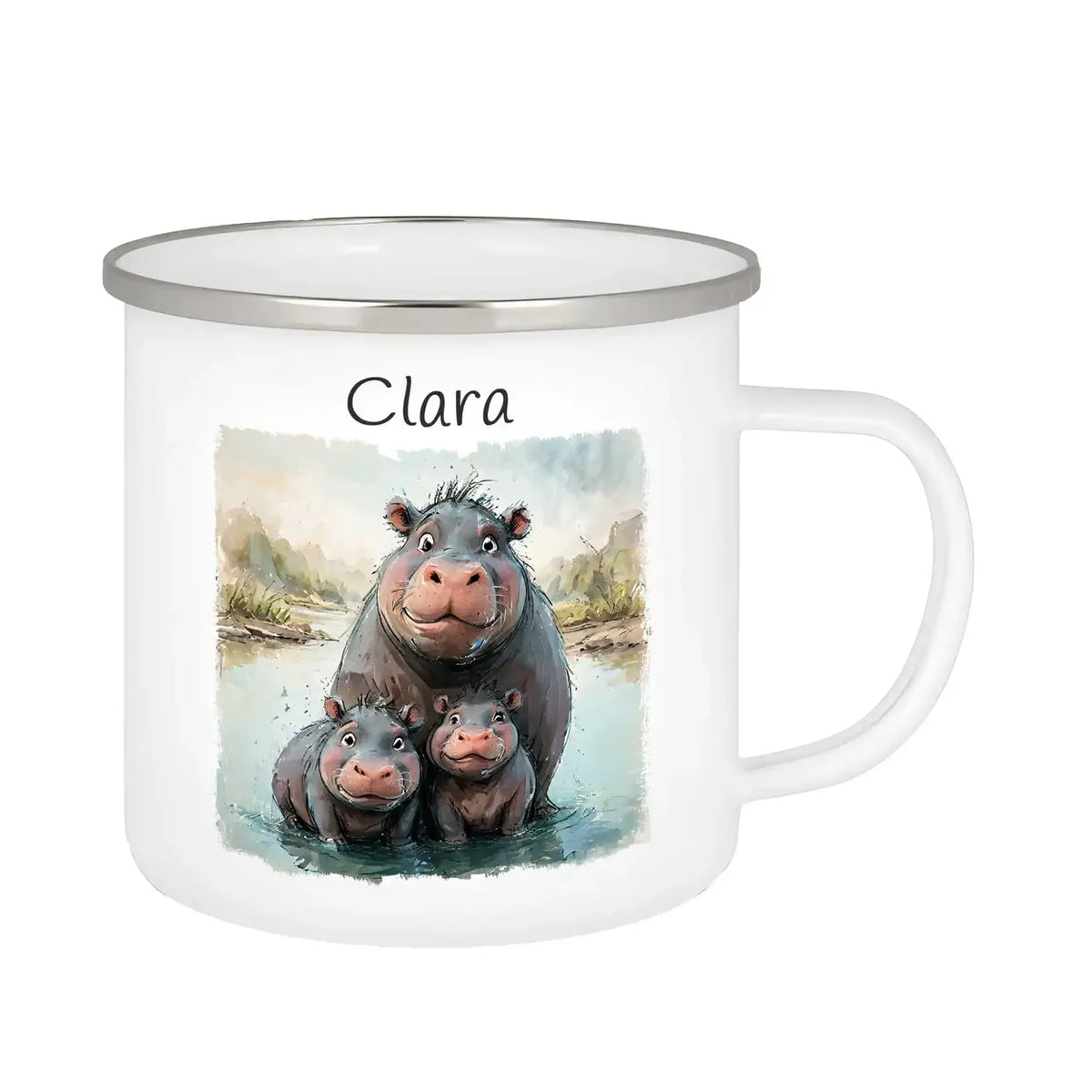 Emaille Tasse personalisiert | Safari-Zauber | Emaille Tasse personalisiert mit Name | personalisierte Tasse Emailletasse Druckerino   