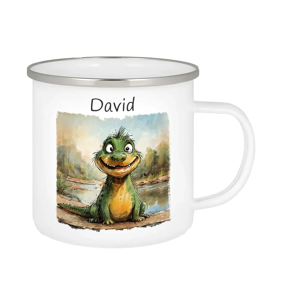 Emaille Tasse mit Namen | Zauberdrache | Emaille Tasse | personalisierbare Kindergeschenke Emailletasse Druckerino   