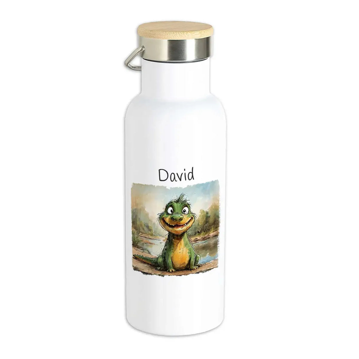 Kindertrinkflasche | Froschkönig Abenteuer | Trinkflasche personalisiert | süße Tierbilder | 500ml Thermoflasche Druckerino   