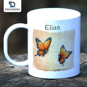 Tasse mit Namen | Schmetterlingsflug Erlebnis | Personalisierte Kindertasse | Tasse Geschenkidee | 320ml  Geschenkidee Weihnachten