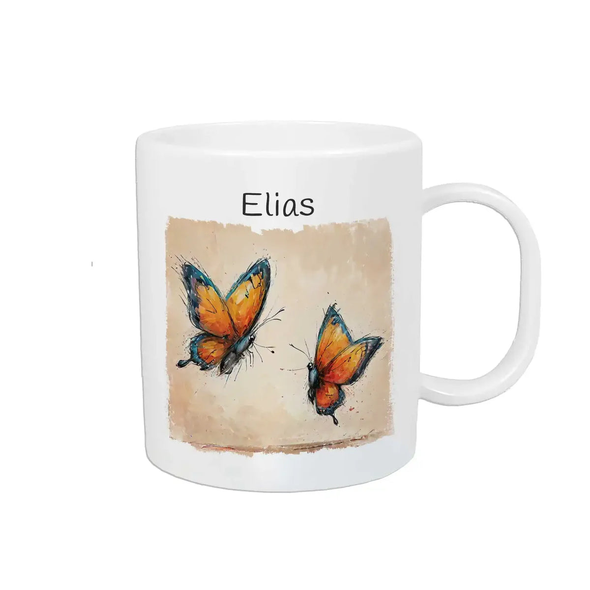 Tasse mit Namen | Schmetterlingsflug Erlebnis | Personalisierte Kindertasse | Tasse Geschenkidee | 320ml Kunststofftassen Druckerino   