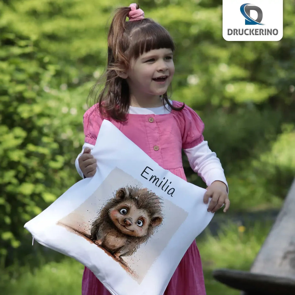 Kuschel-Igel Kissen für Kinder mit Namen personalisiert